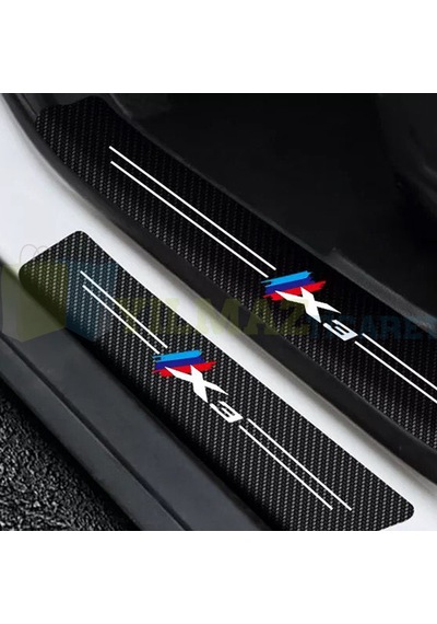 Bmw M Logo X3 Arma Karbon Kapı Eşiği Koruma Oto Sticker 4 Parça