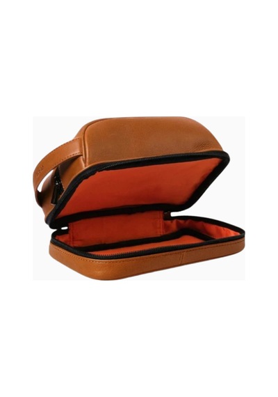 Ryoko Liwa Dopp Kit Deri Seyahat Ve Bakım Çantası El Çantası Tan 2 Kahverengi