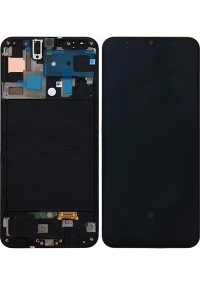 Samsung Galaxy Uyumlu A30 Siyah Çıtalı Lcd Ekran