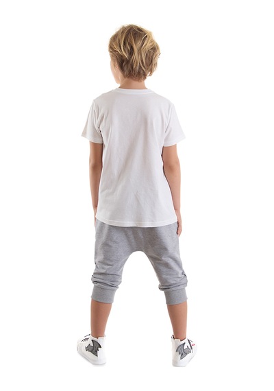 Yarışçı Arabalar Erkek Çocuk Yazlık T-shirt Cepli Kapri Şort Takım