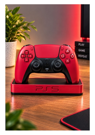 Veriqo 3d Ps5 Dualsense Uyumlu Oyun Kolu Standı Gamepad Tutucu Masaüstü Controller Standı Kırmızı