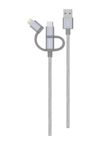 Philips Uyumlu Dlc2608Sr Lightning & Usb C - Örme Şarj & Data Kablosu