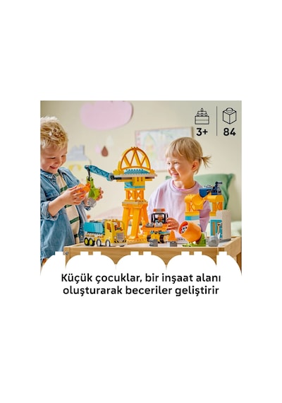 LEGO® DUPLO® Kasabası 3'ü 1 Arada İnşaat Sahası ve Araçları 10476 -3 Yaş ve Üzeri Çocuklar için Figür İçeren Yapım Seti (84 Parça)