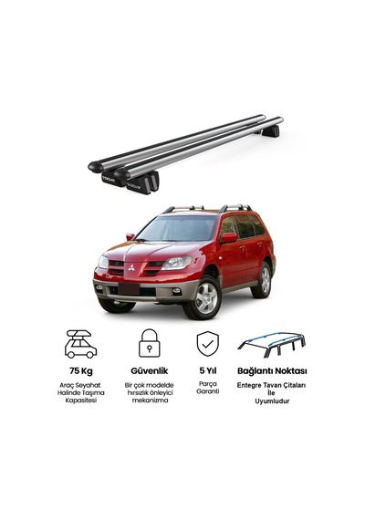 Pençe Mitsubishi Libero 1997-2005 Uyumlu Gri Ara Atkı Port Bagaj Tavan Barı