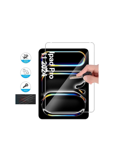 Apple Uyumlu iPad  Pro 11 İnç 2024 Pro 5.nesil Ekran Koruyucu Cam Nano Esnek