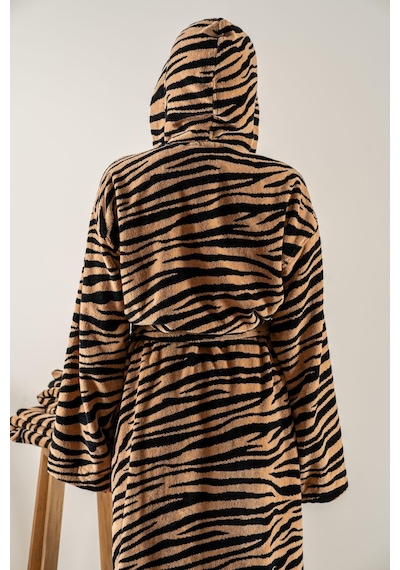 Soley Tiger %100 Pamuk Kadife Kadın / Erkek Unisex Bornoz Renksiz