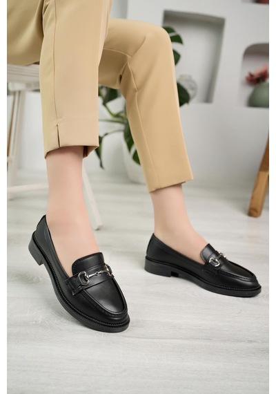 Nesilshoes Nesil Shoes Süha 203 Siyah Anatomik Kadın Lofer