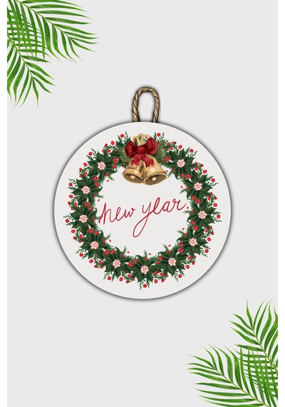 Rugmood Modern Dijital Baskı Christmas, Yılbaşı, Yeni Yıl, Paspas Ve Kapı Süsü - Kapı Onu Paspası1 Kahverengi