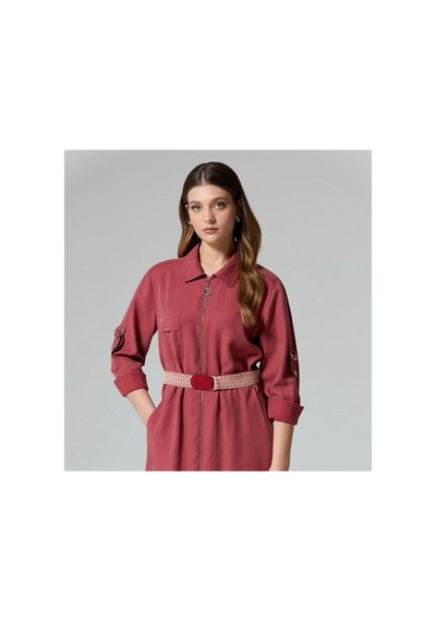 Fuat Gürsen Kemerli Elbise Bordo - 715086443 Bordo