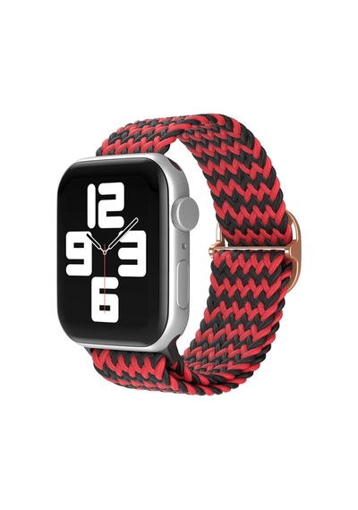 Apple Uyumlu Watch  42mm Kordon - Zigzag Kırmızı-siyah