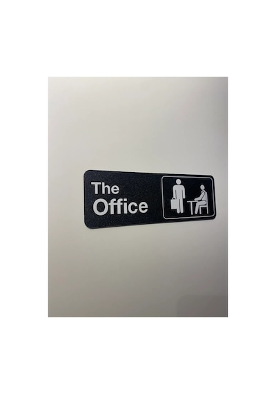 The Office Kapı Tabelası 17cmx6cm Siyah