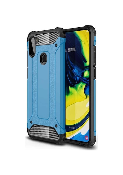 Noktaks - Samsung Galaxy Uyumlu A11 - Kılıf Çift Katman Zırh Tank Crash Military Kapak - Siyah