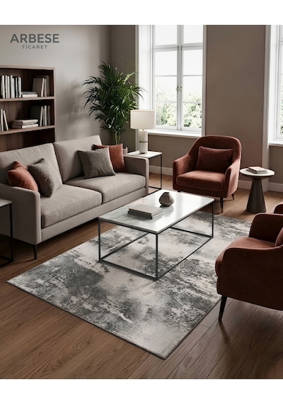 Arbese Premium Halı Yolluk Oturma Odası, Salon halısı , Mutfak, Antre Ve Koridor Halısı Gri Yeni Arbs5bnyn