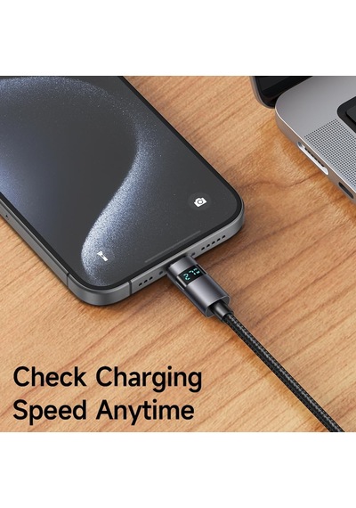 Ca-5610 Usb-c To Usb-c 100w Kablo Yatay Led Ekranli Siyah Standart