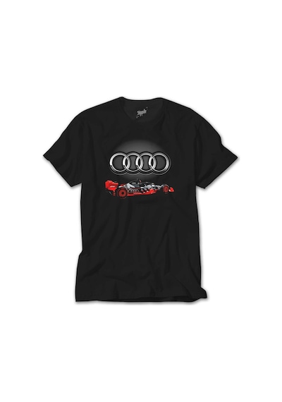F1 Audi Logo 3D Siyah Tişört Siyah