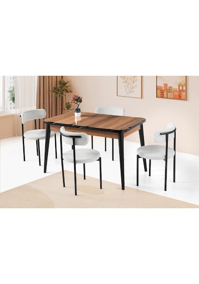 Yakamoz Alfa Mdf Mutfak Masa Sandalye Takımı 80x130