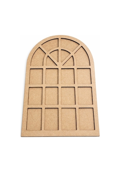 30x50cm Dekoratif Hint Penceresi Ham Mdf Boyanabilir Dekoratif Oval Ahşap Çerçeve