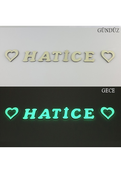 Fosforlu 6 Harf + 2 Yıldız Veya Kalp Fosforlu 6 Harf + 2 Yıldız Veya Kalp
