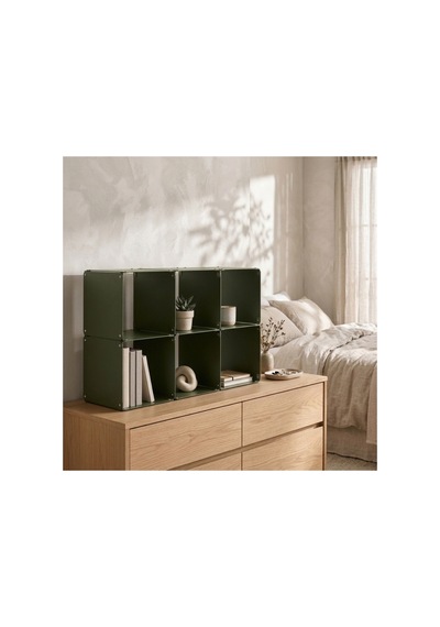 Node 6'lı Modüler Metal Açık Raf Ünitesi Konsol Ve Masaüstü Kitaplık 50x33 Cm Yeşil - 944245501 Yeşil