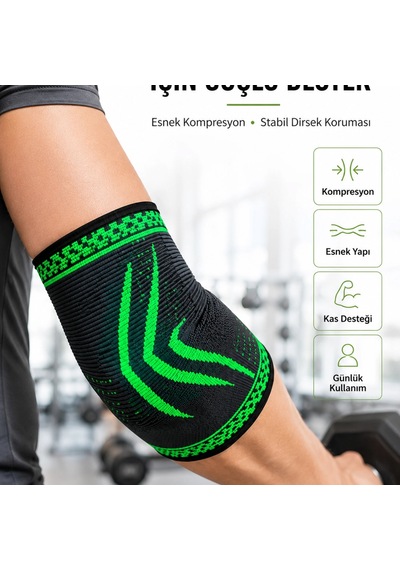 Elastik Kompresyon Dirsek Destekliği Spor Fitness Günlük Kullanım Dirseklik