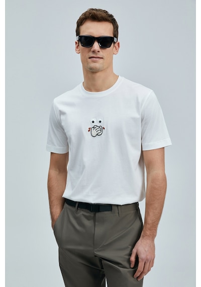 Lufian Zany Modern Grafik T- Shirt Beyaz Beyaz 111020255100500 Beyaz