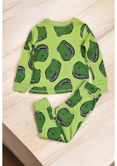 Sea Bubbles Trex Çocuk Pijama Takımı Yeşil