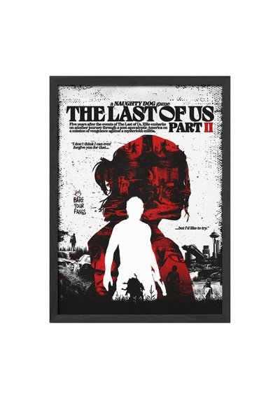 The Last Of Us Part Iı Siyah Ahşap Çerçeveli Poster, Dekoratif Oyun Duvar Tablosu
