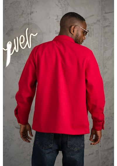 Çıt Çıt Kapamalı Regular Fit Torba Cepli Astarsız Erkek Spor Polar Gömlek 001