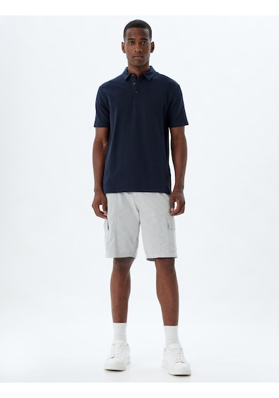 Koton Chino Şort Bermuda Kargo Cep Detaylı Beli Bağcıklı Pamuklu Gri 4sam40065hw Gri