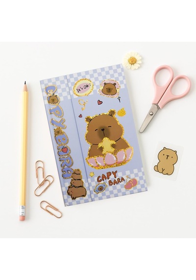 22x15 Capybara Temalı Mıknatıs Kapaklı Defter 100 Yaprak - M3