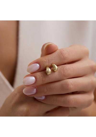 Sembol Gold 14 Ayar Simli Damla Altın Küpe 0.70 Gram 1.0 Cm T14680 Çok Renkli