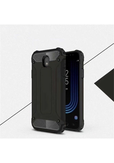 Noktaks Samsung Galaxy Uyumlu J5 Pro Kılıf Çift Katman Zırh Tank Crash Military Kapak Siyah T2752