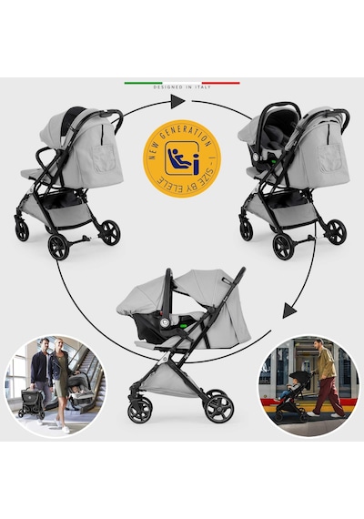 Elele Flight 2 Kabin Tipi Travel Sistem Bebek Arabası Gri
