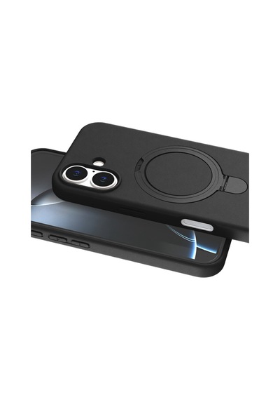 Newface Apple Uyumlu iPhone 16 Regal Magsafe Standlı Kapak - Siyah Siyah