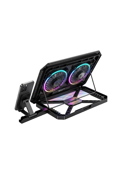 Notebook Soğutucu Stand Rgb Aydınlatmalı İki Fanlı Laptop Altlığı Diğer