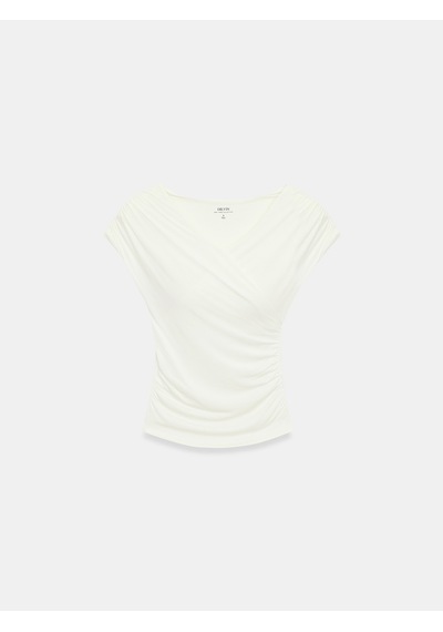 Dilvin 33157 Bra-free Büzgülü Top Ekru