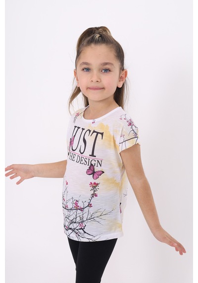 Toontoy Kids Toontoy Kız Çocuk Dijital Baskılı Tişört Sarı