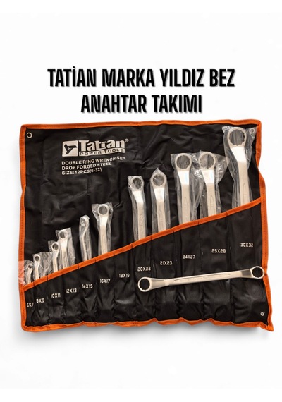 12 Parça Iki Ağız Yıldız Anahtar Takımı Bez Çantalı