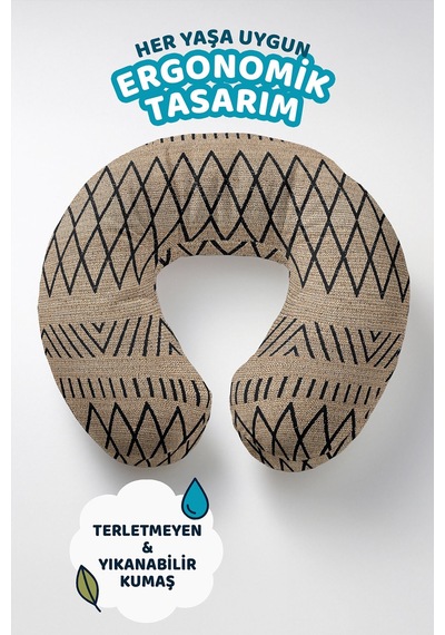 Etnik Geometrik Desen Ergonomik Boyun Yastığı-afrikan Tarzı Bej Siyah Yumuşak Seyahat Yastığı Pastel Yağmur Şampanya Etnik Geometrik Desen Ergonomik Boyun Yastığı-afrikan Tarzı Bej Siyah Yumuşak Seyahat Yastığı Pastel Yağmur Şampanya