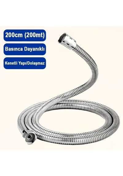 Duş Hortumu 200cm, 2mt, Basınca Dayanıklı, 1 Adet Çok Renkli