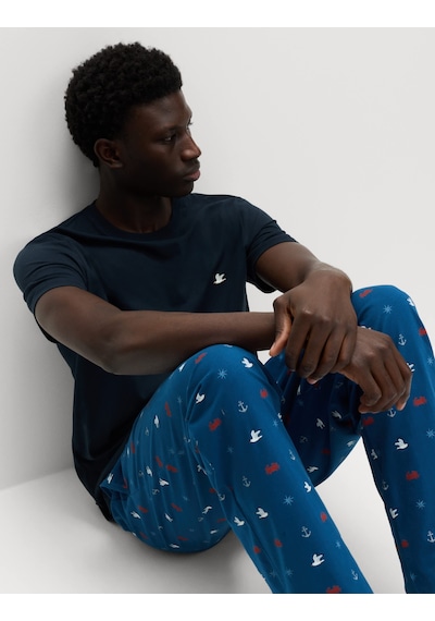 Marks & Spencer Saf Pamuklu Pijama Takımı T07000581 Lacivert