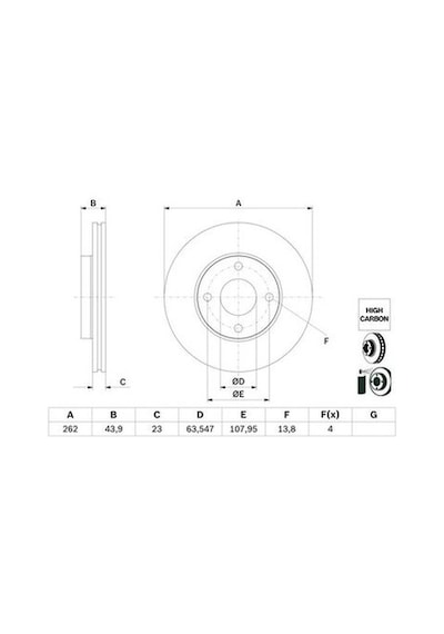 Ford Fiesta 1.0 2017-2024 Bosch Ön Disk 262mm 2 Adet