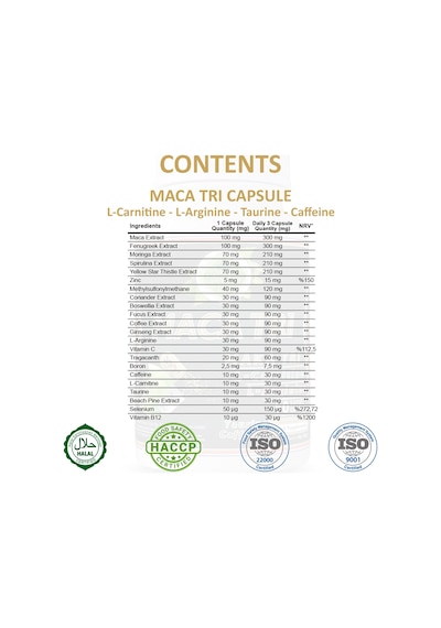Gökçek Şifa Maka Tri 1000 MG (Maca Tri Capsule) 60 Kapsül