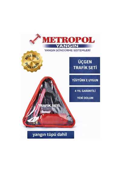 Belgeli Tüvtürk Uyumlu Üçgen Trafik Seti Bez Çantalı Karayolları Onaylı - 874366504