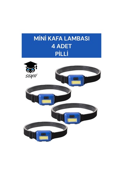 Mini Kafa Lambası 4 Adet Pilli Lastikli