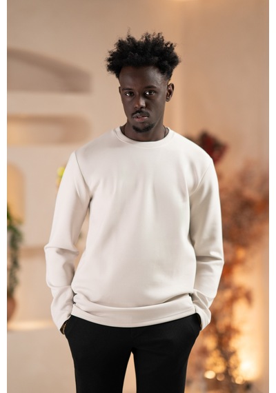 Paul Martin Modal Esnek Kumaş Regular Fit Mevsimlik Sweatshirt Krem