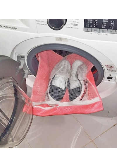 Pembe Fermuarlı - Hassas Çamaşır Terlik Ayakkabı Yı Filesi Büyük Boy Çok Renkli