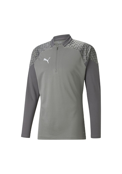 Puma Teamcup Training 1/4 Zip Top Erkek Futbol Uzun Kollu Antrenman Üstü 65798213 Gri 001