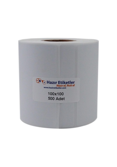 Lamine Termal Etiket 100mm X 100mm Ruloda 500 Adet 40mm Kuka Çapında Direk Termal Transfer Etiketi Diğer