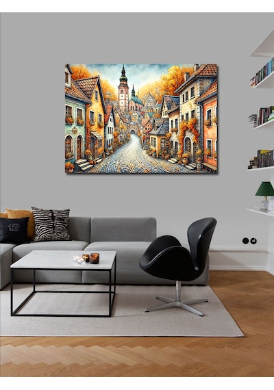 Kanvas Tablo Eski Sokak Manzarası 100cmx140cm